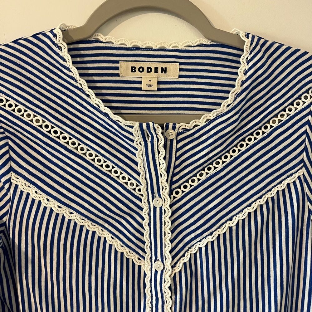 Boden Trim Detail Jersey Shirt XS - Picture 8 of 12